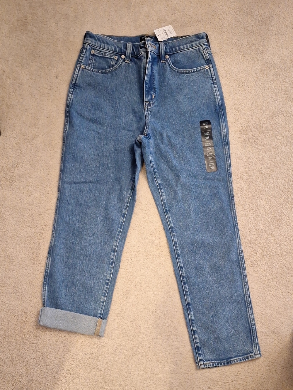 J. Crew Vintage Classic Straight Leg Jeans in Medium Blue Denim